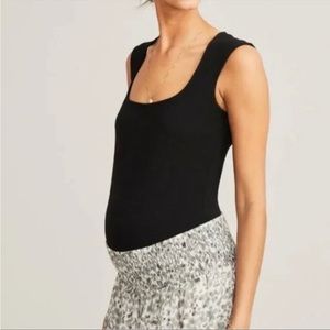 Hatch Maternity The Chelsea Square Neck Bodysuit Black Womens Medium